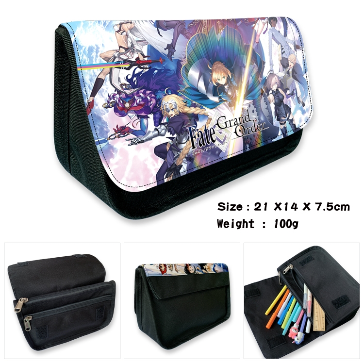 Fate/Grand Order) Velcro canvas zipper pencil case Pencil Bag 21×14×7.5cm