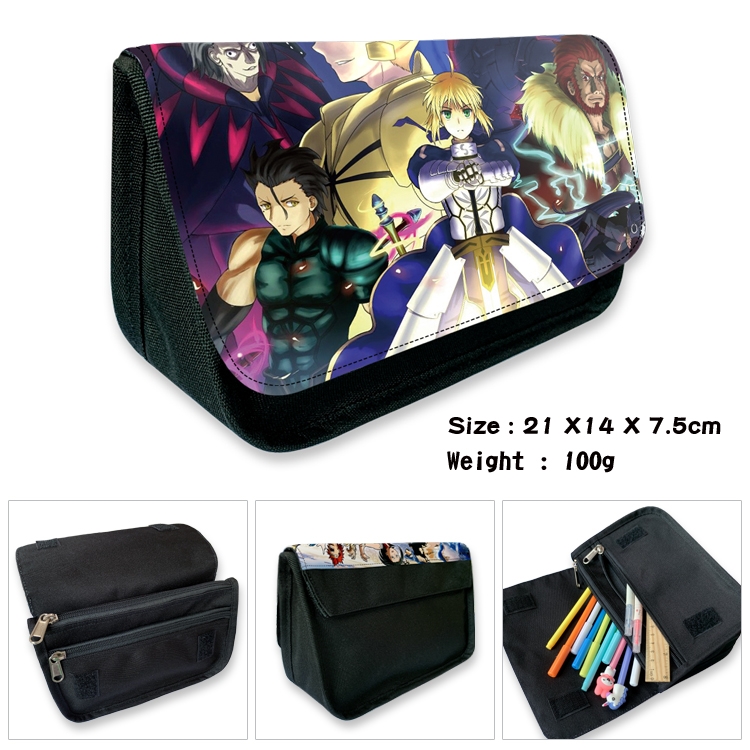 Fate/Grand Order) Velcro canvas zipper pencil case Pencil Bag 21×14×7.5cm