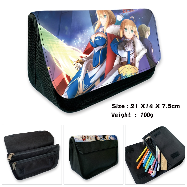 Fate/Grand Order) Velcro canvas zipper pencil case Pencil Bag 21×14×7.5cm