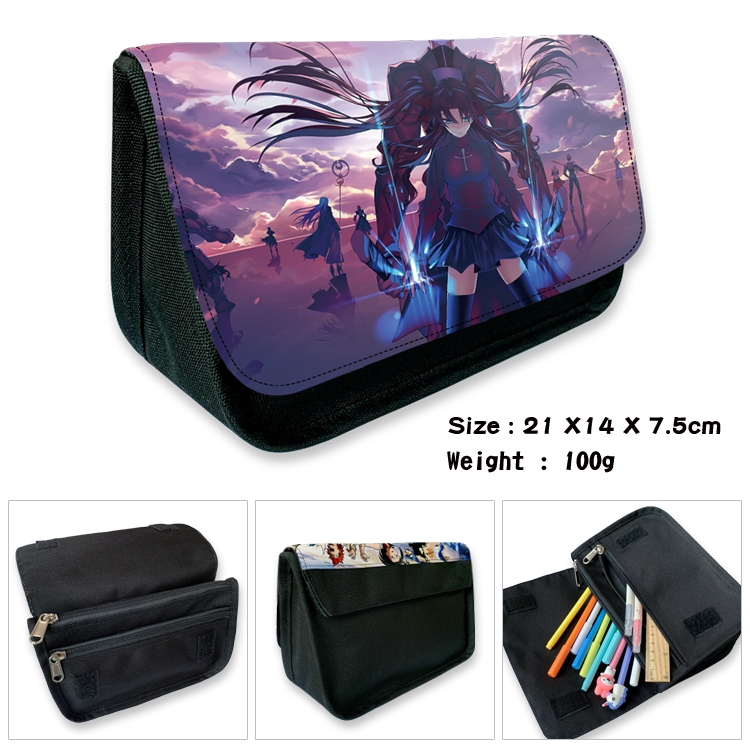 Fate/Grand Order) Velcro canvas zipper pencil case Pencil Bag 21×14×7.5cm