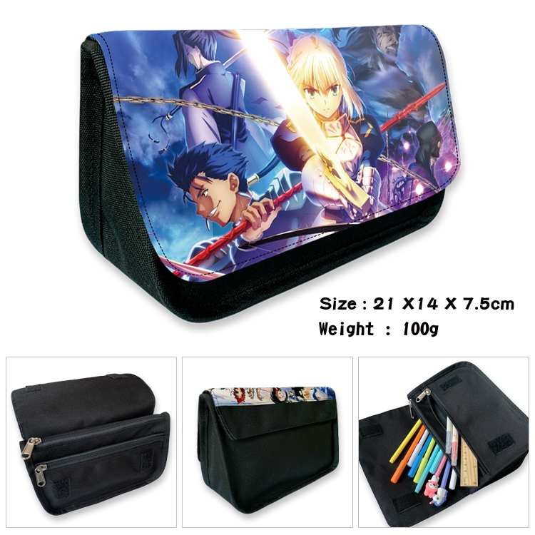 Fate/Grand Order) Velcro canvas zipper pencil case Pencil Bag 21×14×7.5cm