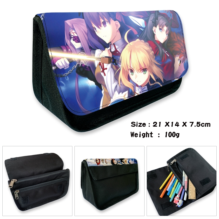 Fate/Grand Order) Velcro canvas zipper pencil case Pencil Bag 21×14×7.5cm