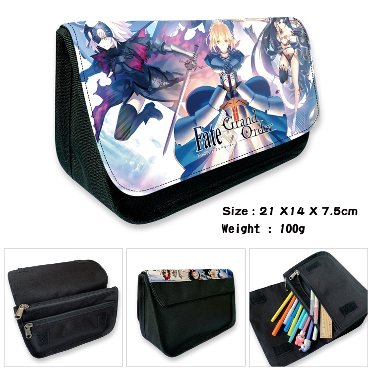 Fate/Grand Order) Velcro canvas zipper pencil case Pencil Bag 21×14×7.5cm