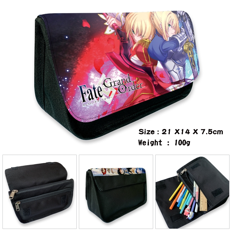 Fate/Grand Order) Velcro canvas zipper pencil case Pencil Bag 21×14×7.5cm