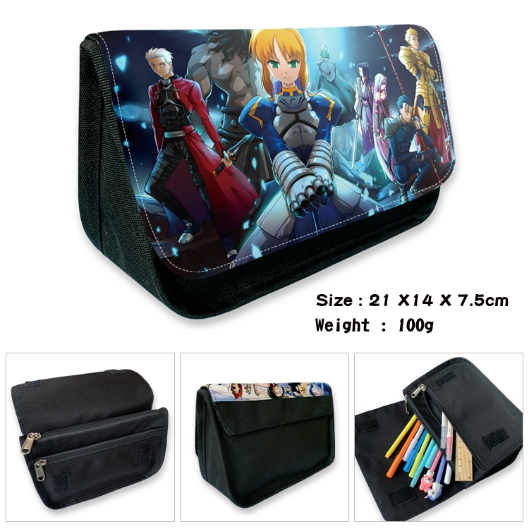 Fate/Grand Order) Velcro canvas zipper pencil case Pencil Bag 21×14×7.5cm