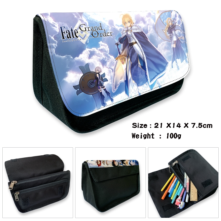 Fate/Grand Order) Velcro canvas zipper pencil case Pencil Bag 21×14×7.5cm