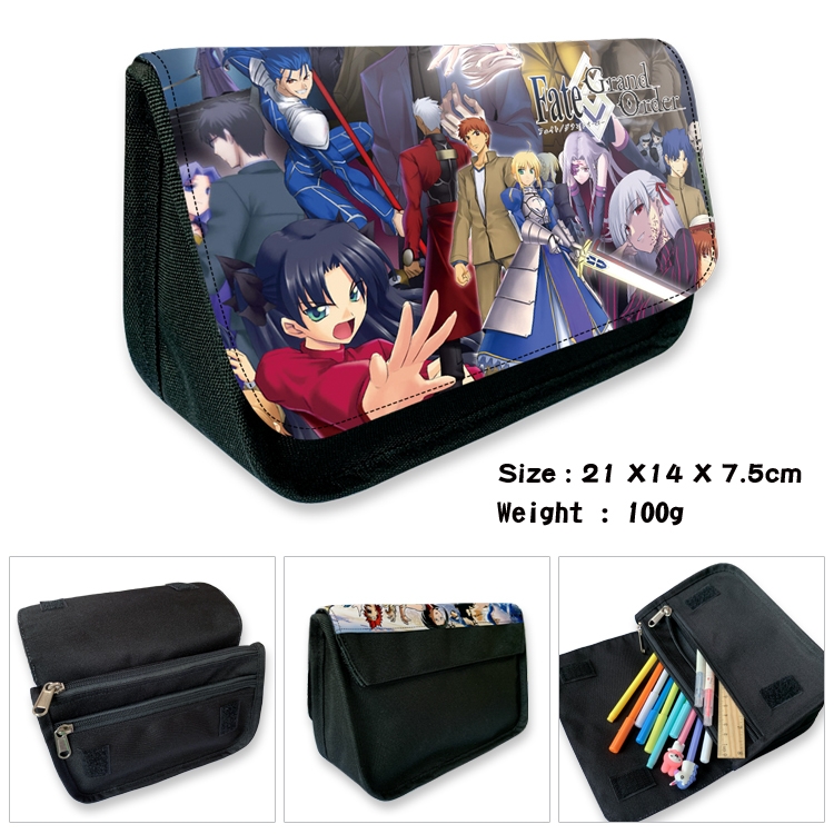 Fate/Grand Order Velcro canvas zipper pencil case Pencil Bag 21×14×7.5cm