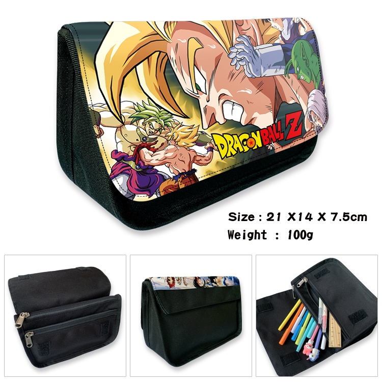 DRAGON BALL Velcro canvas zipper pencil case Pencil Bag 21×14×7.5cm