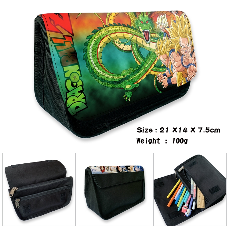 DRAGON BALL Velcro canvas zipper pencil case Pencil Bag 21×14×7.5cm