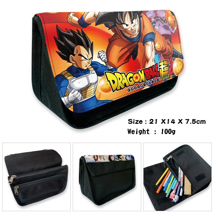 DRAGON BALL Velcro canvas zipper pencil case Pencil Bag 21×14×7.5cm