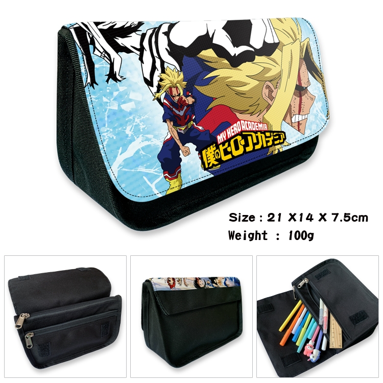 My Hero Academia Velcro canvas zipper pencil case Pencil Bag 21×14×7.5cm