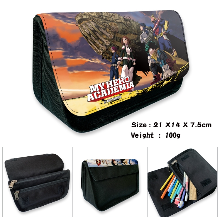 My Hero Academia Velcro canvas zipper pencil case Pencil Bag 21×14×7.5cm