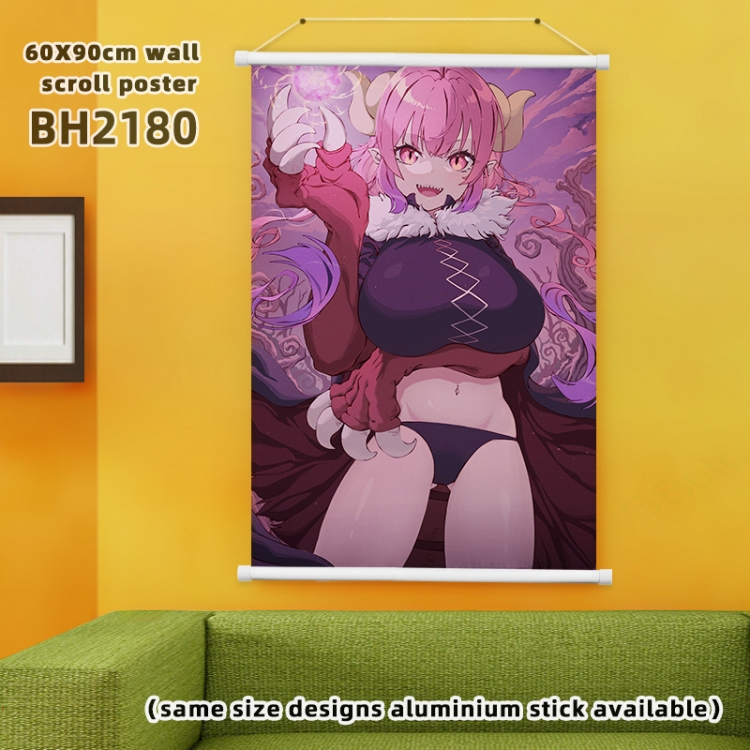 Wall Scroll Miss Kobayashis Dragon Maid  Anime White plastic pole hanging picture 60X90CM BH2180