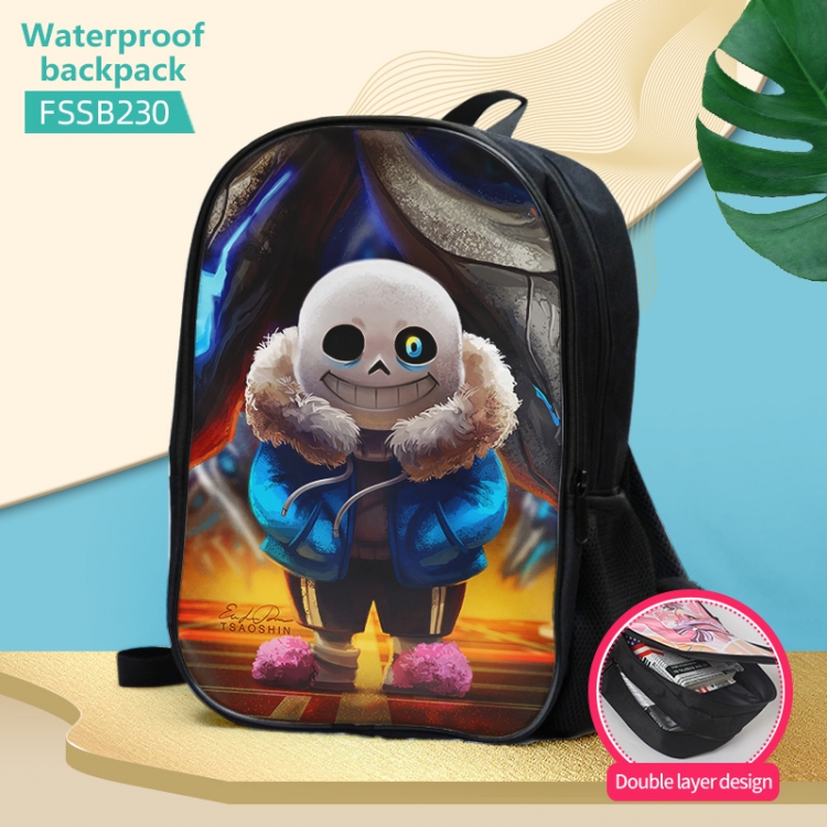 Undertale Anime double-layer waterproof schoolbag about 40×30×17cm FSSB230