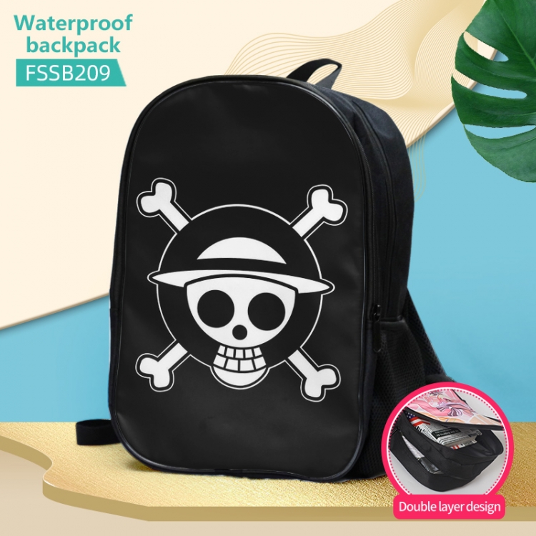 One Piece Anime double-layer waterproof schoolbag about 40×30×17cm FSSB209