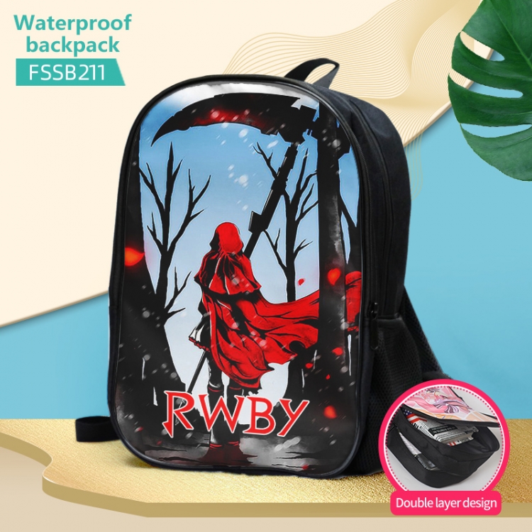 RWBY  Anime double-layer waterproof schoolbag about 40×30×17cm  FSSB211