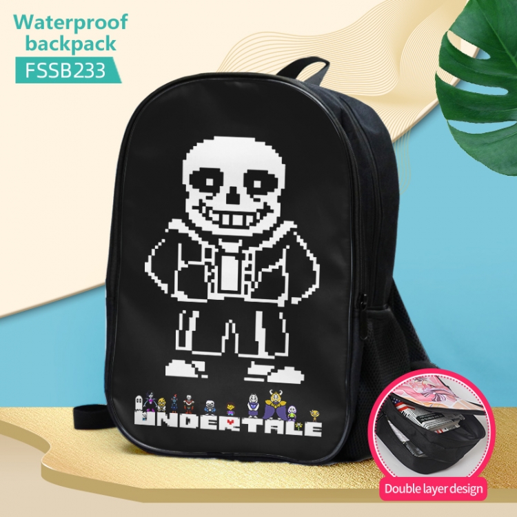 Undertale Anime double-layer waterproof schoolbag about 40×30×17cm