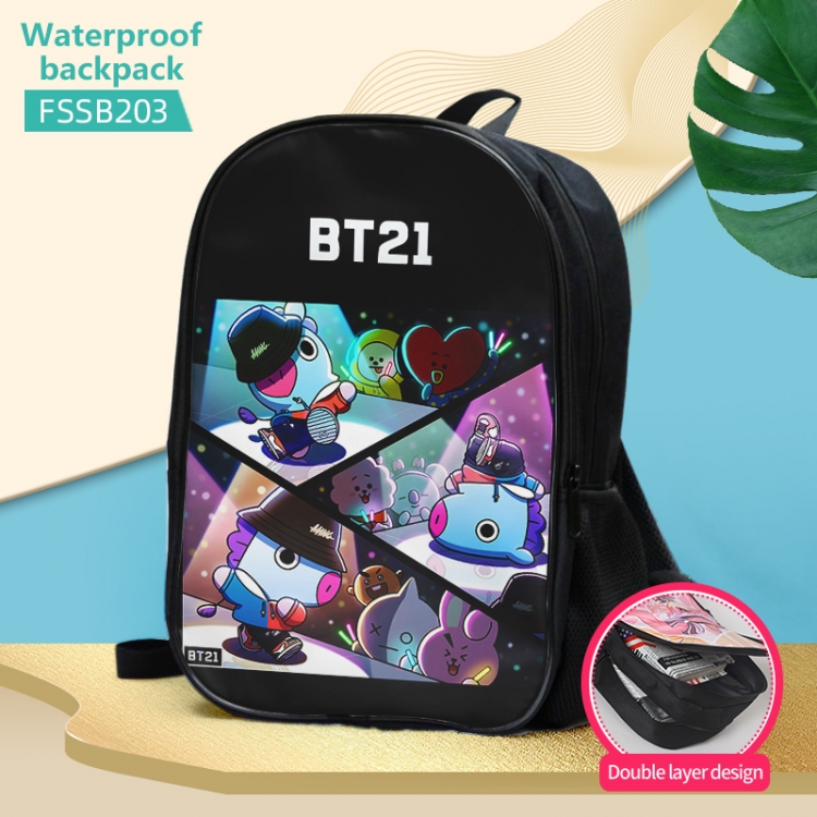 BT21  double-layer waterproof schoolbag about 40×30×17cm FSSB203