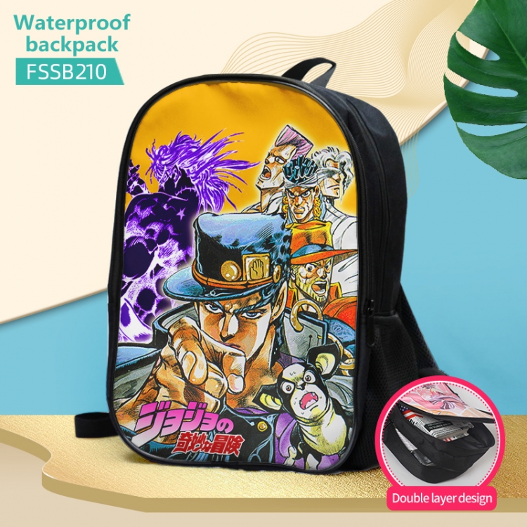 JoJos Bizarre Adventure Anime double-layer waterproof schoolbag about 40×30×17cm FSSB210