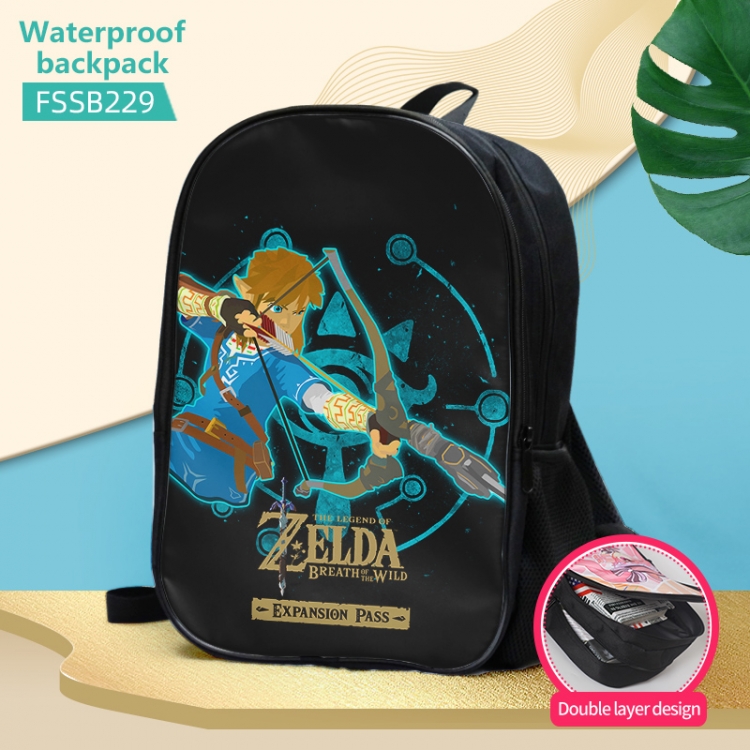 The Legend of Zelda Anime double-layer waterproof schoolbag about 40×30×17cm FSSB229