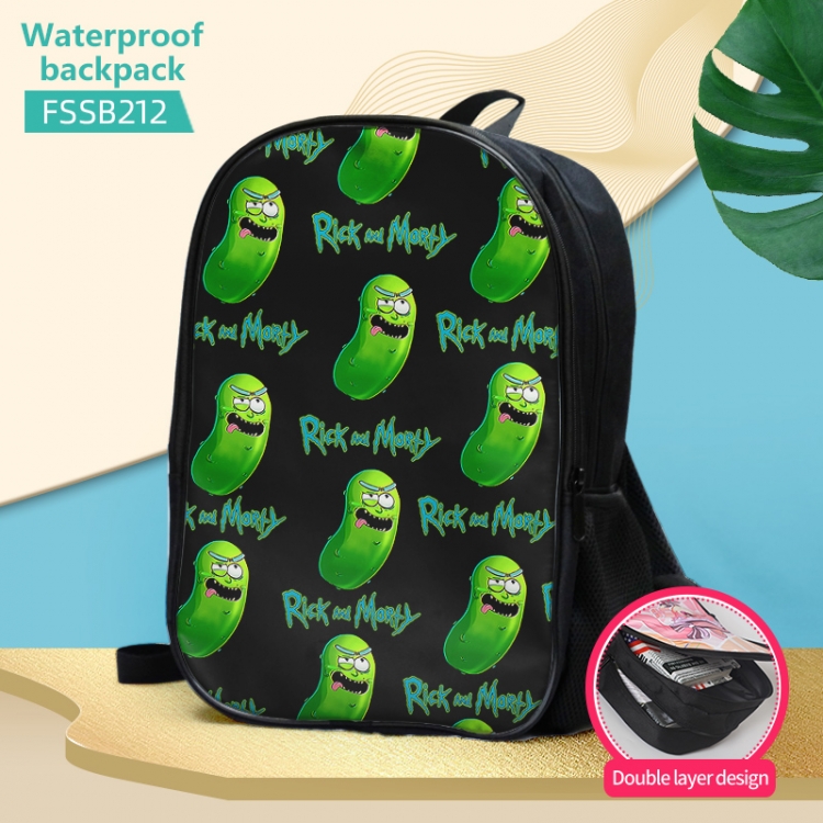 Rick and Morty Anime double-layer waterproof schoolbag about 40×30×17cm FSSB212