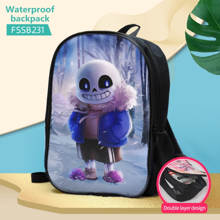 Undertale Anime double-layer waterproof schoolbag about 40×30×17cm FSSB231