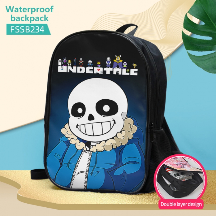 Undertale Anime double-layer waterproof schoolbag about 40×30×17cm FSSB234