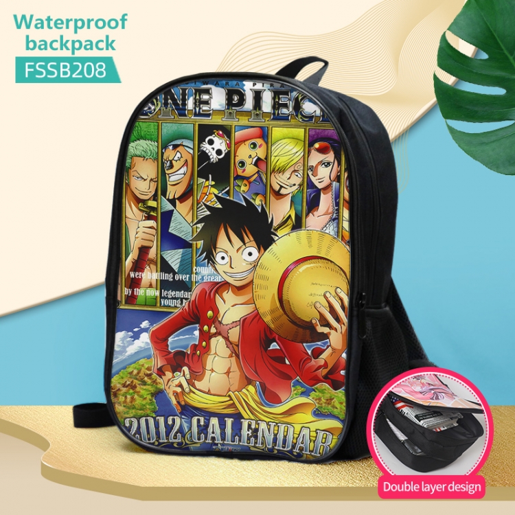 One Piece Anime double-layer waterproof schoolbag about 40×30×17cm FSSB208