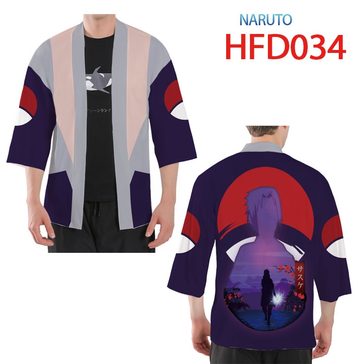 Demon Slayer Kimets Anime peripheral short full color kimono from S to 4XL HFD-034