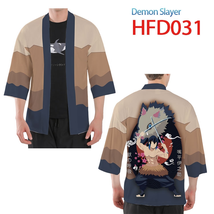 Demon Slayer Kimets Anime peripheral short full color kimono from S to 4XL HFD-031