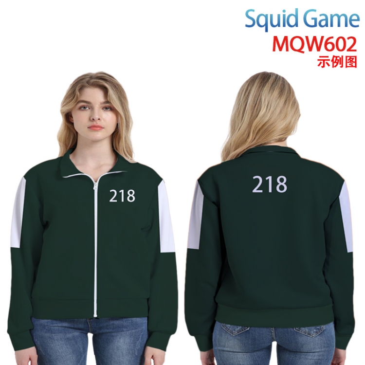 Squid Game Animation surrounding full-color sweater hoodless zipper jacket from M to 3XL  MQW-602