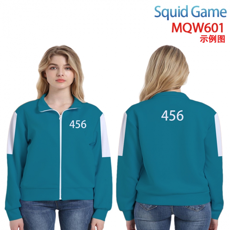 Squid Game Animation surrounding full-color sweater hoodless zipper jacket from M to 3XL MQW-601