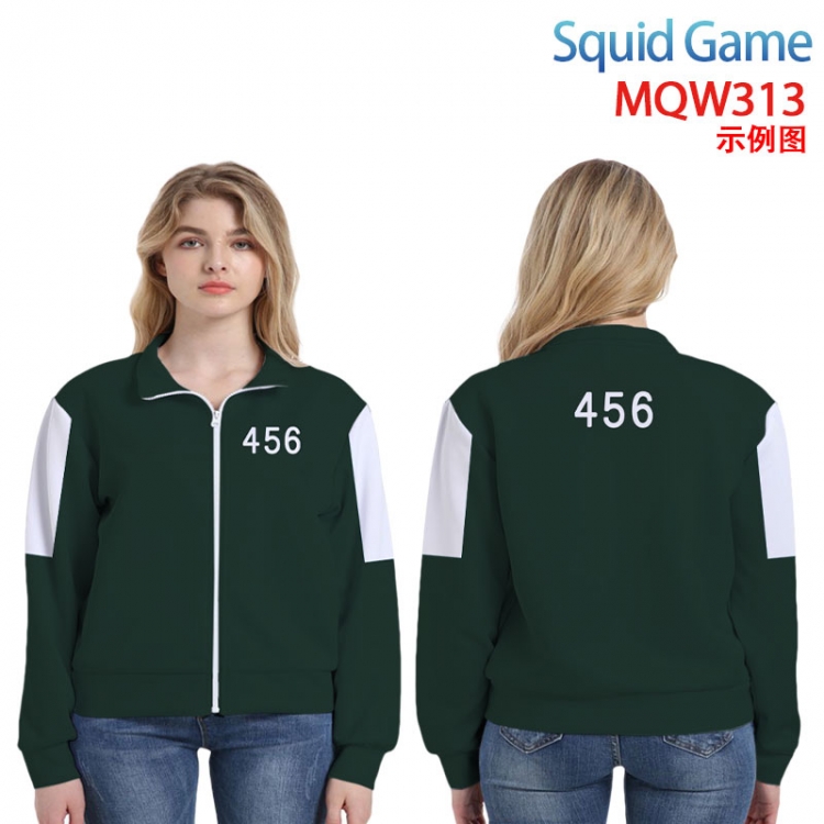 Squid Game Animation surrounding full-color sweater hoodless zipper jacket from M to 3XL MQW313