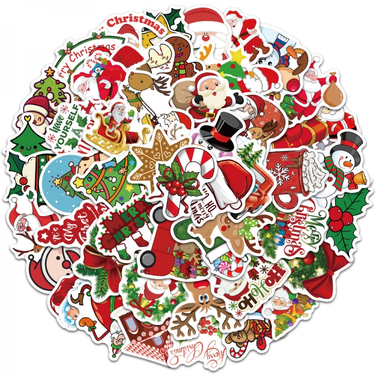  Christmas series Doodle stickers Waterproof stickers a set of 50 price for 5 sets