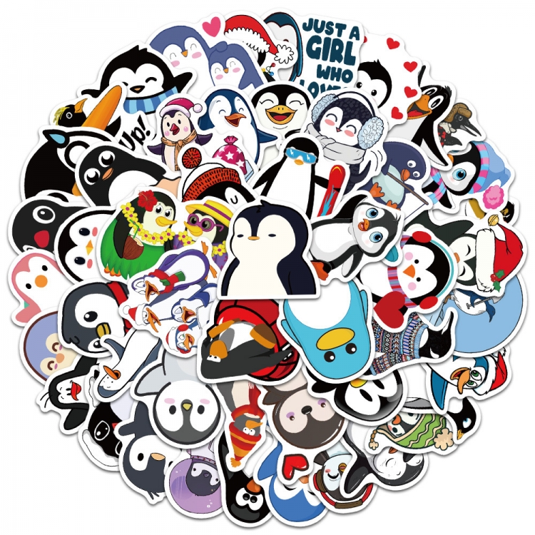  Penguin Doodle stickers Waterproof stickers a set of 50 price for 5 sets