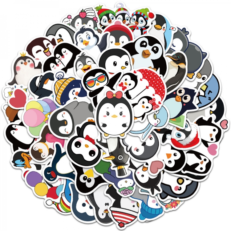   Penguin Doodle stickers Waterproof stickers a set of 50 price for 5 sets