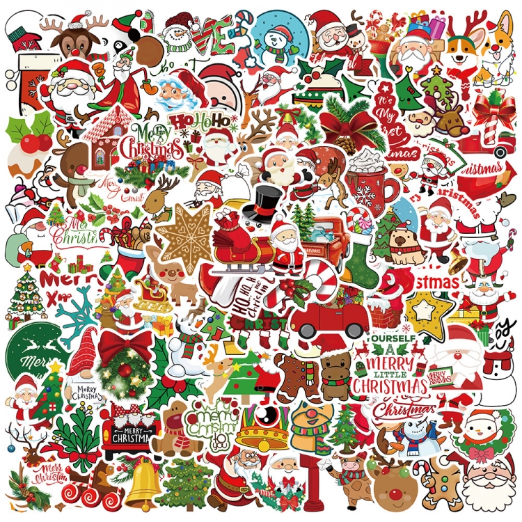 Christmas series Doodle stickers Waterproof stickers a set of 100 price for 5 sets