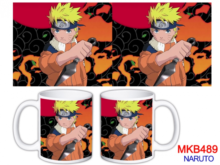 Naruto Anime color printing ceramic mug cup price for 5 pcs MKB-489
