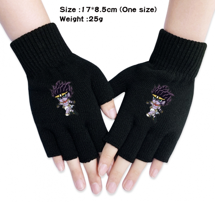 JoJos Bizarre Adventure Anime knitted half finger gloves 11A