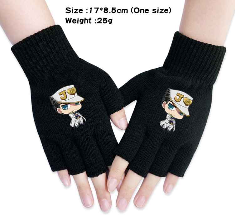 JoJos Bizarre Adventure Anime knitted half finger gloves 3A