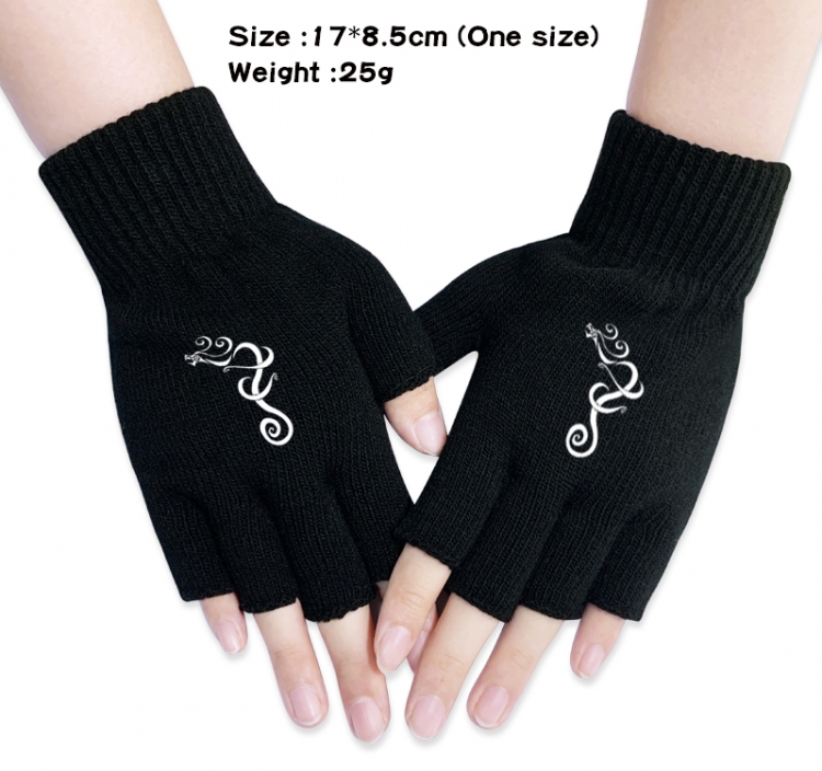 Tokyo Revengers Anime knitted half finger gloves 17X8.5CM