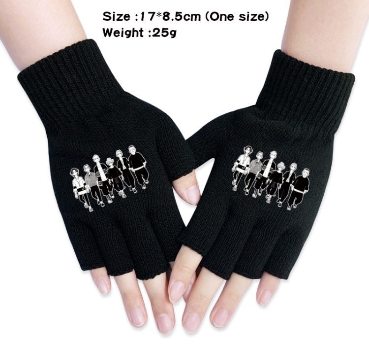 Tokyo Revengers Anime knitted half finger gloves 17X8.5CM