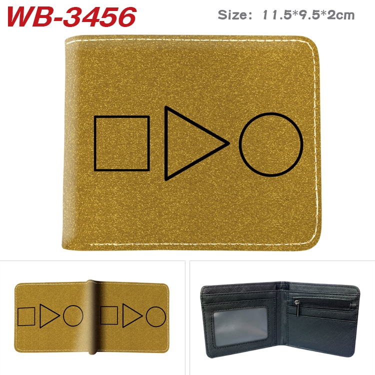 Squid Game color  two-fold leather wallet 11.5X9.5X2CM WB-3456A