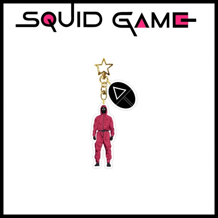 Squid Game Pentagram Acrylic Keychain Pendant Jewelry  price for 5 pcs TSK023-5