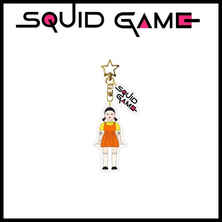 Squid Game Pentagram Acrylic Keychain Pendant Jewelry  price for 5 pcsTSK023-2