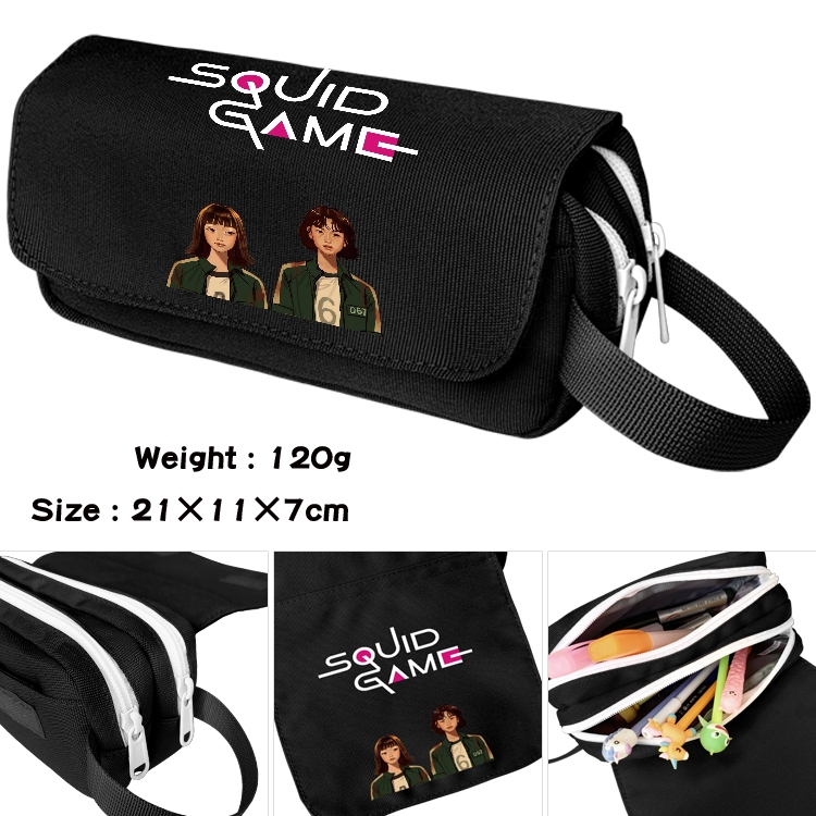 Squid Game  Portable waterproof double-layer pencil case Pencil Bag  20x11x7cm 