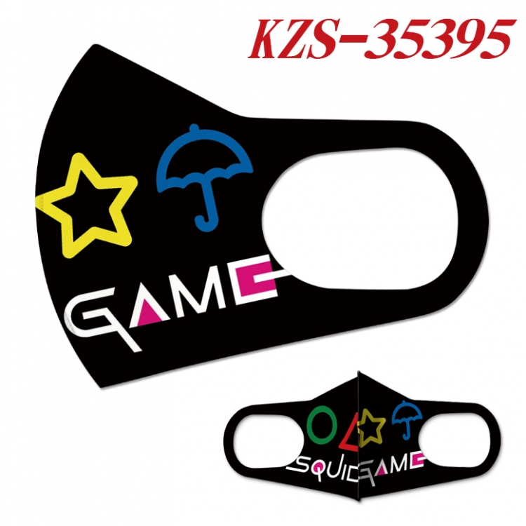 Squid Game  Anime full-color two-piece Masks price for 5 pcs  KZS-35395A