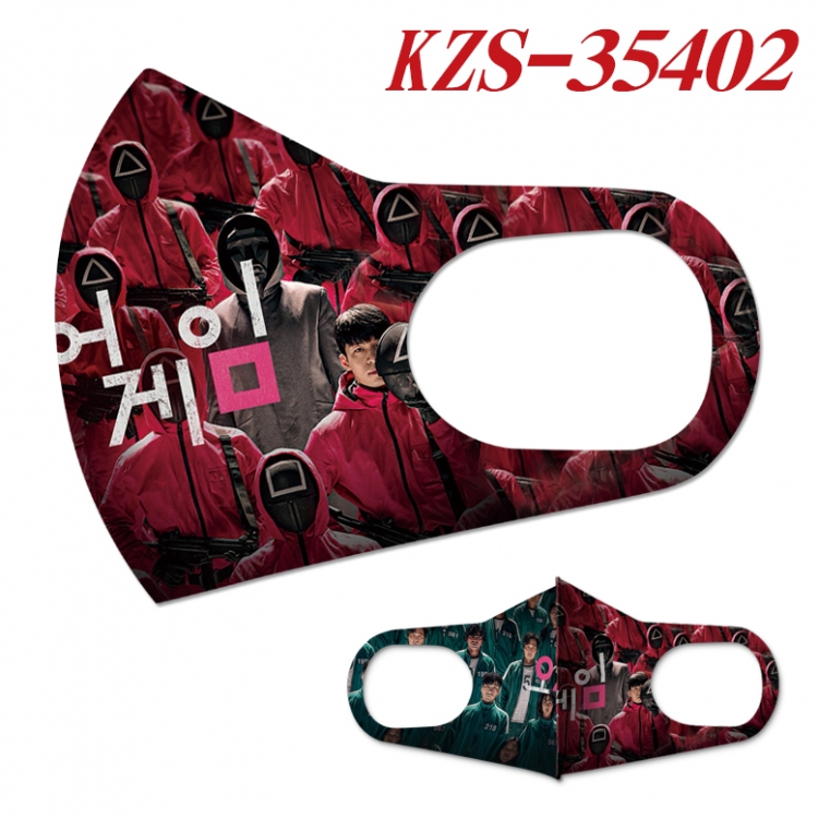 Squid Game  Anime full-color two-piece Masks price for 5 pcs KZS-35402A