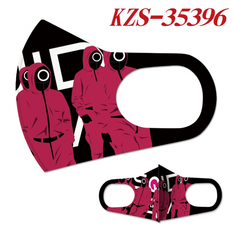 Squid Game  Anime full-color two-piece Masks price for 5 pcs  KZS-35396A