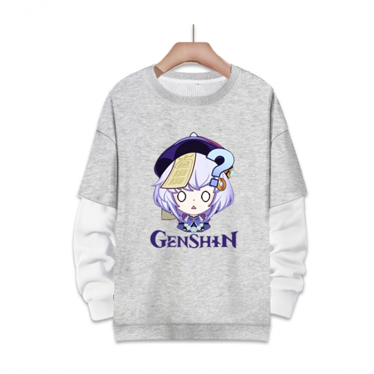 Genshin Impact   Anime fake two-piece thick round neck sweater from S to 3XL